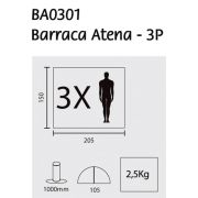 Barraca Camping para 4 Pessoas Branca/Azul ATENA 4P GUEPARDO