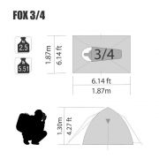 Barraca Camping para até 4 Pessoas Azul FOX 3/4 NTK Nautika