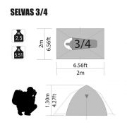 Barraca Camping para até 4 Pessoas Camuflada SELVAS 3/4 NTK Nautika
