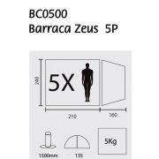 Barraca para Camping 5 Pessoas com Avancê Fechado Verde/Amarela ZEUS 5P GUEPARDO