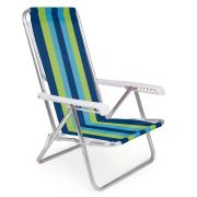Cadeira de Praia Reclinável 8 Posições em Alumínio MOR