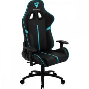 Cadeira Gamer Profissional Ajustável Preta/Ciano BC3 THUNDERX3