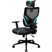 Cadeira Office/Gamer Ajustável Preta/Cyan Ergonomic YAMA1 THUNDERX3