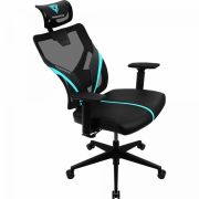 Cadeira Office/Gamer Ajustável Preta/Cyan Ergonomic YAMA1 THUNDERX3
