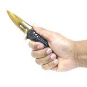 Canivete com em Polímero/Aço Inox Dourado/Preto ORO NTK Nautika