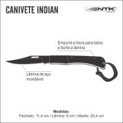 Canivete com Trava de Segurança e Lâmina Tipo Turca INDIAN NTK Nautika