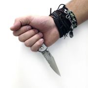 Canivete em Aço Inox com Lâmina Mista e Serrilhada TITAN NTK Nautika