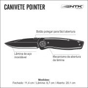 Canivete Portátil Dobrável com Lâmina Gravada Tipo Turca POINTER NTK Nautika