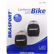 Conjunto de Lanterna Traseira/Dianteira para Bicicletas Preto LED BIKE BRASFORT