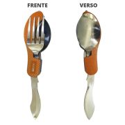 Conjunto de Talheres Compacto em Aço Inox Laranja/Prata JUMP NTK