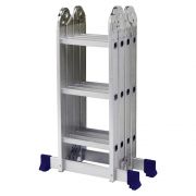 Escada Multifuncional Articulada 4x3 12 Degraus com Plataforma em Alumínio/Aço MOR