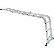 Escada Multifuncional Articulada 4x3 12 Degraus com Plataforma em Alumínio/Aço MOR