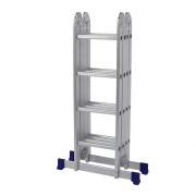 Escada Multifuncional Articulada 4x4 16 Degraus com Plataforma em Alumínio/Aço MOR