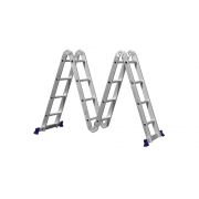 Escada Multifuncional Articulada 4x4 16 Degraus com Plataforma em Alumínio/Aço MOR