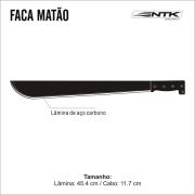 Faca Machete Facão com Lâmina de Aço Carbono MATÃO NTK Nautika