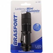 Lanterna de Mão Compacta LED com  Zoom Preta MINI BRASFORT