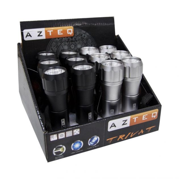 Lanterna Tática 180 Lumens LED CREE 3W TRIVAT AZTEQ - Kit com 12 Unidades